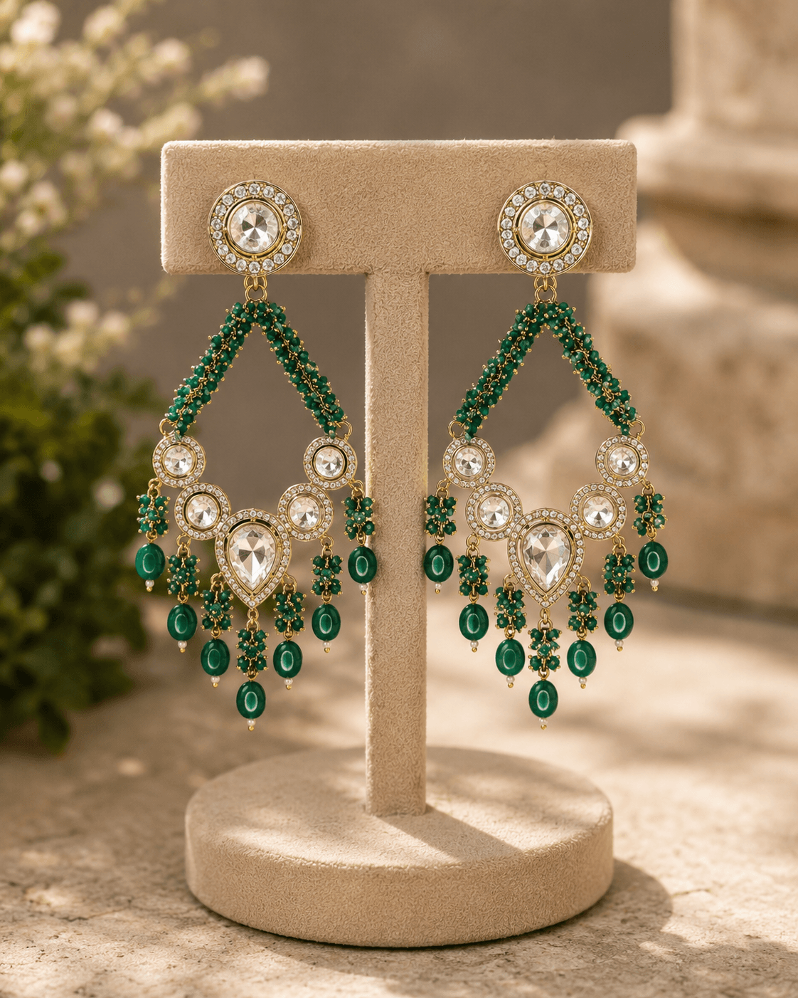Emerald Noor Chandelier Earrings image 1