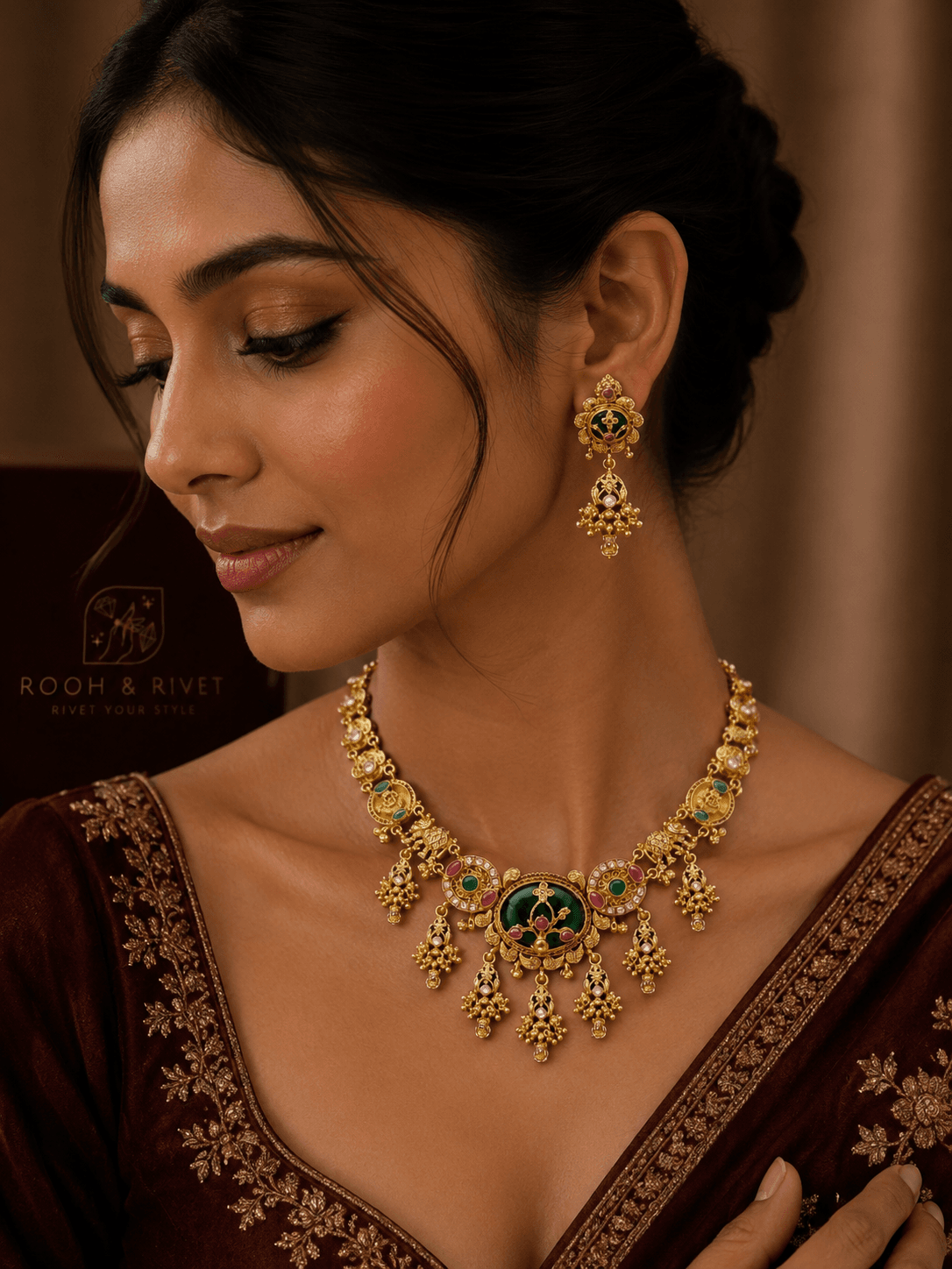 Zehra Temple Necklace Set image 2
