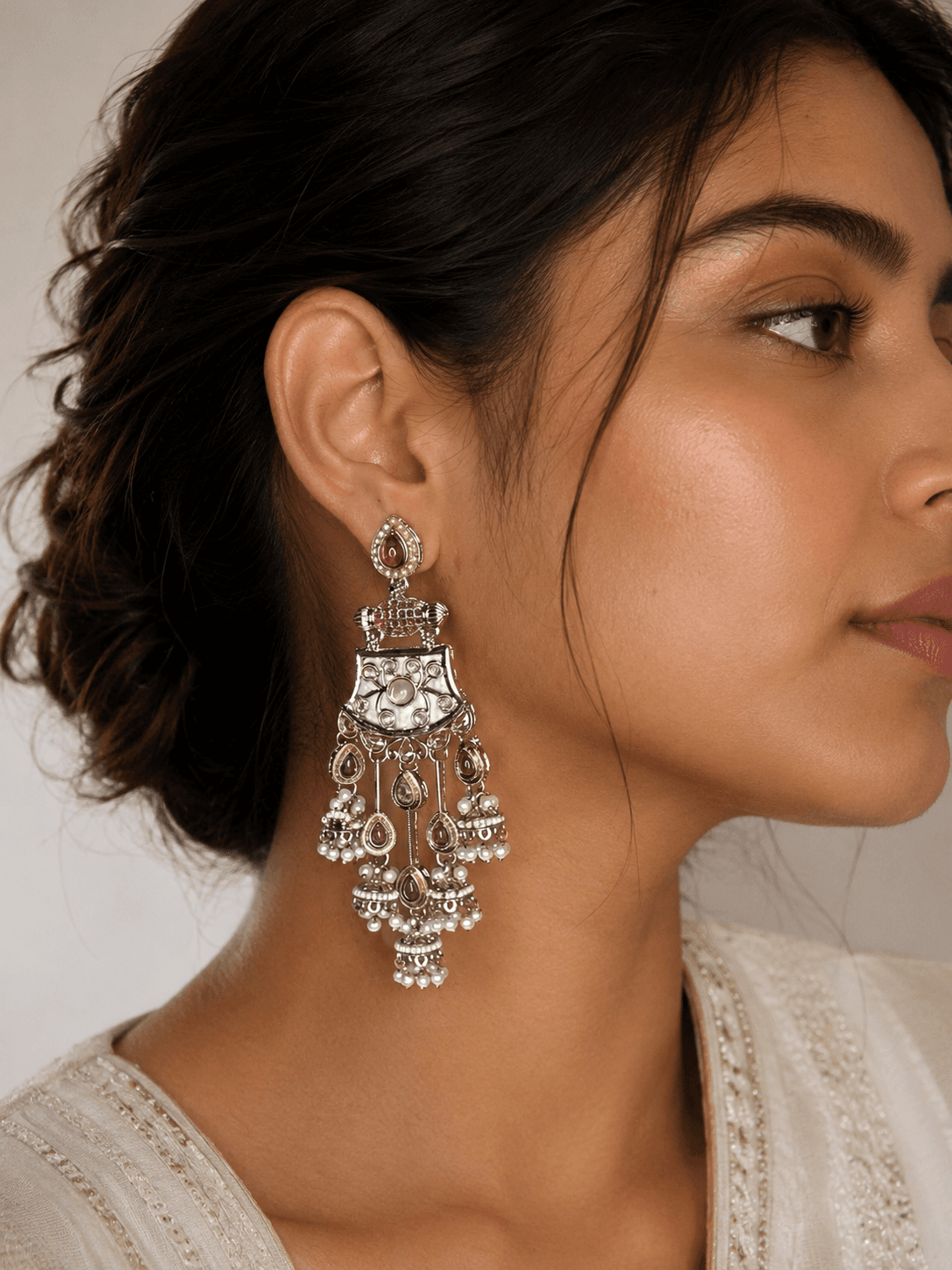 Meher Ruby Jhumka Earrings image 2